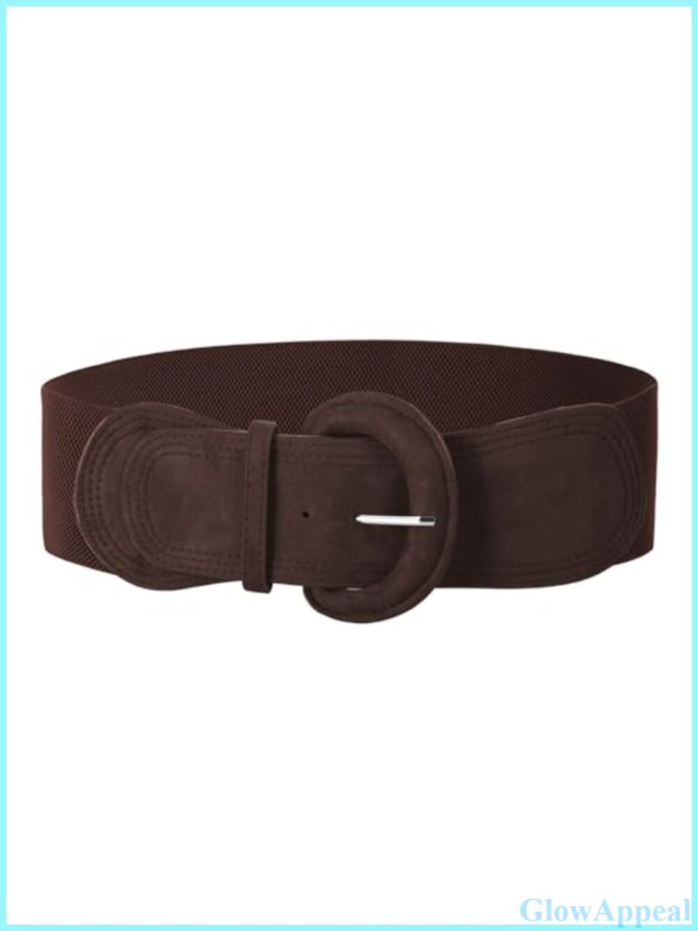 Wide Faux Suede Elastic Chunky Belt Hook Buckle Stretch Waistband
